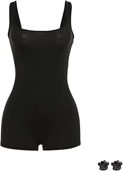 Amazon.com: Black Romper for Women Summer Square Neck